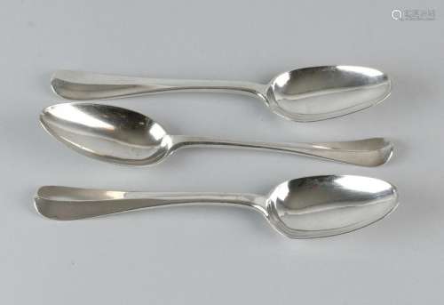 Three silver spoons, 2 spoons, 925/000, MT .: H. Momm,