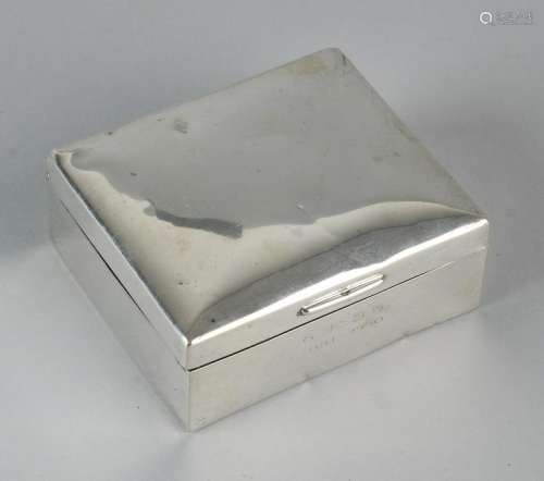 Silver 835/000 box with wooden interior and inscription