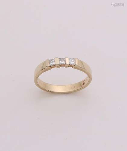 Yellow gold ring, 585/000, with diamond. Riding ring