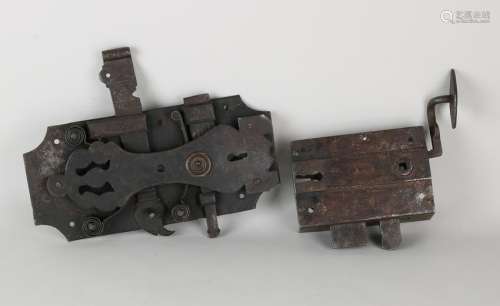 Two antique iron locks. 18th - 19th Century. Louis