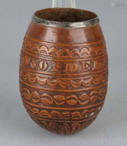 17th - 18th Century edited gourd cup with Latin text