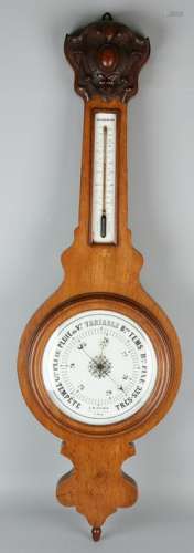 19th century mercury barometer with French print. Made