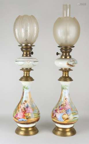 Two beautiful large 19th century hand-painted porcelain
