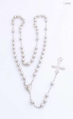 Silver rosary, 835/000, ø bulbs 7 mm. total length