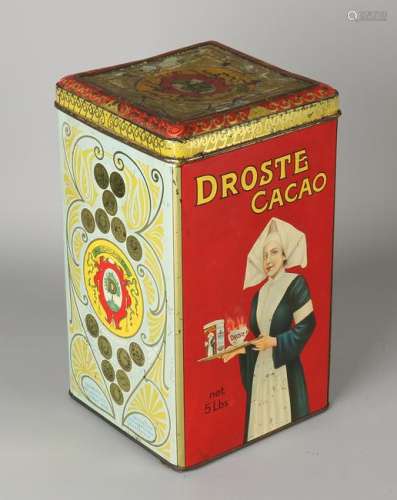 Antique Droste Cacao tin of 2.5 kilograms. Haarlem