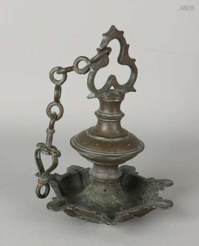18th - 19th Century Jadaica bronze hanging sabat oil