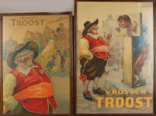 Two old Van Rossum's Comfort tobacco posters. 20th