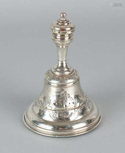 Silver table bell, 833/000, small model with copper