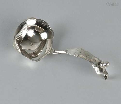 Silver 835/000 cream spoon with eight-sided engraved