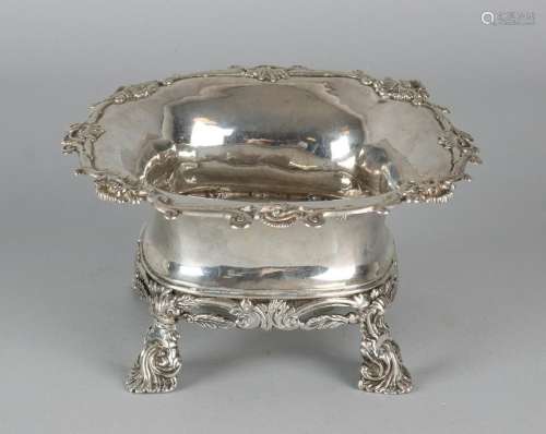 Beautiful silver sugar bowl, 833/000, square model,