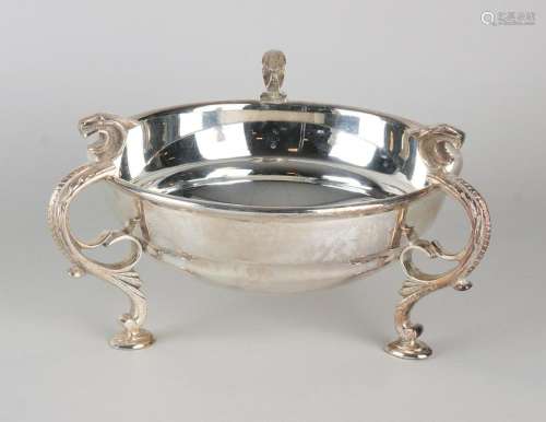 Old English Sheffield plated table bowl with dragon