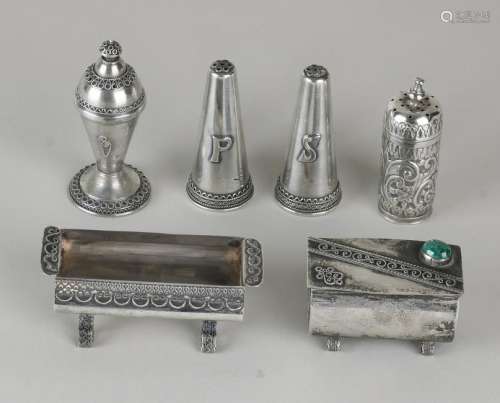 Lot of silver with various spreaders and containers