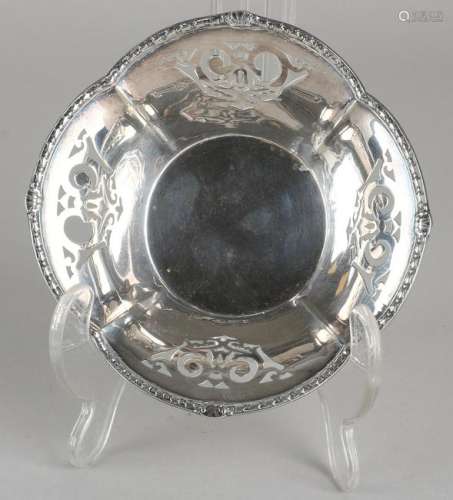 Silver bonbon dish, 830/000, round contoured model with