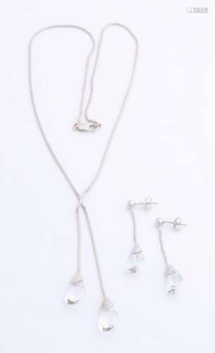 Set of silver jewelry, 925/000, with a Y-necklace,