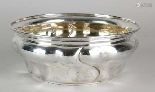 Silver bowl, 800/000, round model with raised edge with