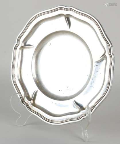Silver bowl, 800/000, round contoured model with double
