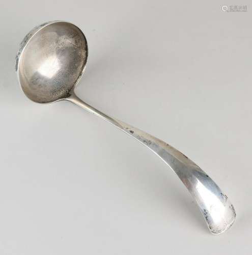 Silver soup spoon, 833/000, model Haags Lofje. MT .: