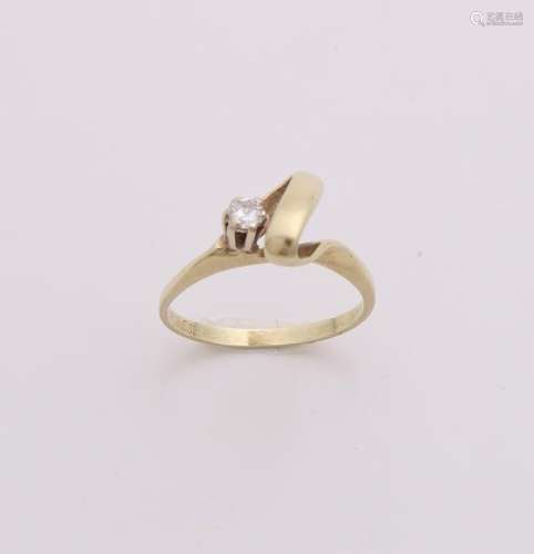 Fine yellow gold ring, 585/000, with a curl and a