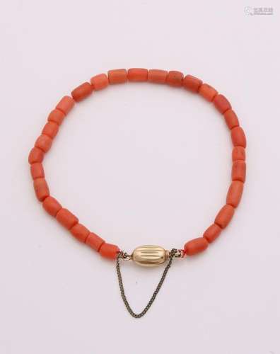 Bracelet of red coral, barrel model, ø 5mm,