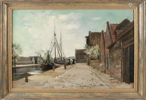 Jan Harm Weijns. 1864 - 1945. Unloading shipload on