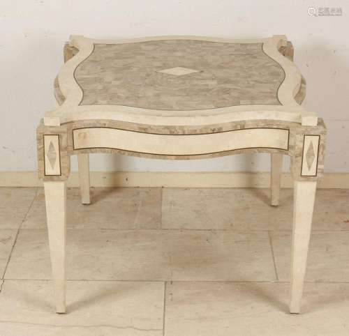 Italian marble glued coffee table. Stylish furniture,