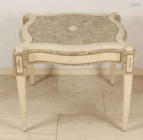 Italian marble glued coffee table. Stylish furniture,