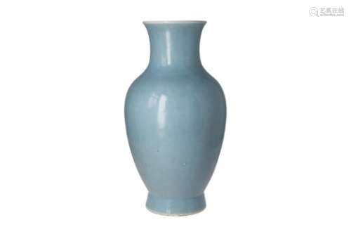 A clair de lune glazed porcelain vase. Marked with 6-character mark Kangxi. China, 19th century.