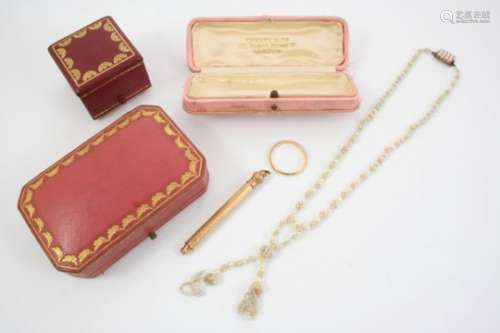 THREE JEWELLERY BOXES two by Cartier and one by Tiffany & Co., together with a Victorian seed