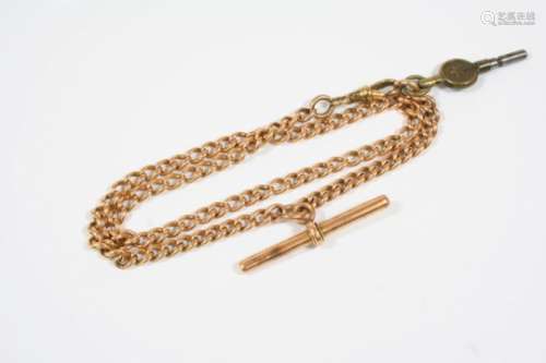 A GOLD CURB LINK WATCH CHAIN 41cm. long, 31.2 grams.