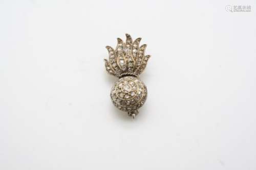 A DIAMOND BROOCH FOR THE ROYAL ARTILLERY formed as flaming grenade and set overall with rose-cut