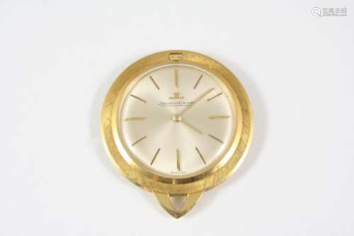 AN 18CT. GOLD OPEN FACED POCKET WATCH BY JAEGER-LeCOULTRE the signed circular dial with baton