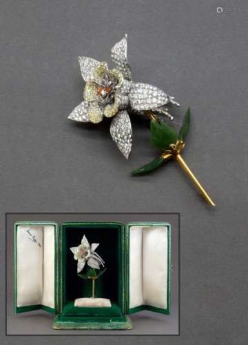 THE PROPERTY OF THE ACTRESS, THE LATE DINAH SHERIDAN (1920-2012) A UNIQUE DIAMOND BROOCH formed as a