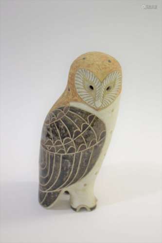 ROSEMARY WREN (1922-2013) - OXSHOTT POTTERY a large stoneware figure of an Owl, the feathers