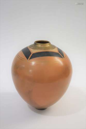 STUDIO POTTERY a mixed lot including a burnished vase by Christine Gittins, a large pottery vase