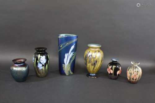 OKRA GLASS including a vase titled Morning Glory, dated 2001 and marked Glass Guild Piece (16cms)