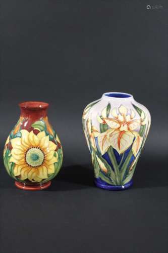 MOORCROFT VASE - WINDRUSH & INCA a modern Moorcroft vase in the Windrush design, designed by