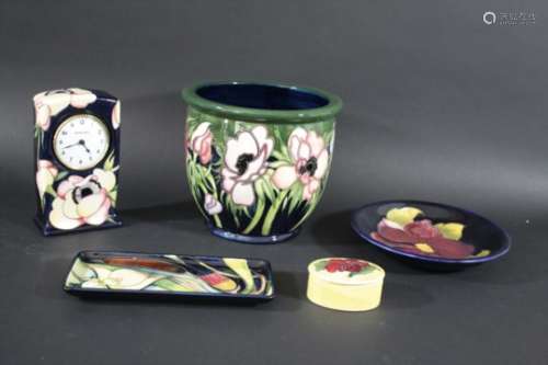 MOORCROFT POTTERY including a modern Moorcroft jardiniere in the Anemone Tribute design (2nd