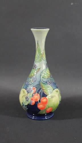 MOORCROFT VASE - WILD FRUIT a modern Moorcroft vase in the Wild Fruit design, made for the Moorcroft