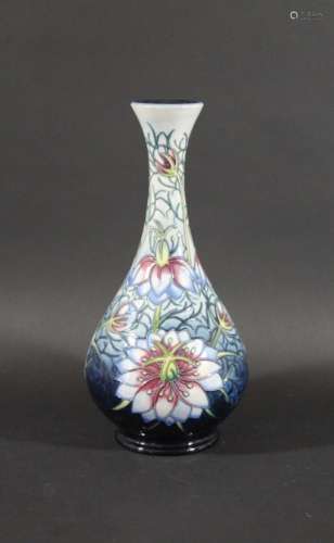 MOORCROFT VASE - LOVE IN A MIST a modern Moorcroft vase in the Love in a mist design, designed by