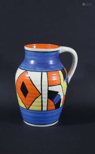 CLARICE CLIFF LOTUS JUG - FANTASQUE with an abstract design around the centre of the jug, with