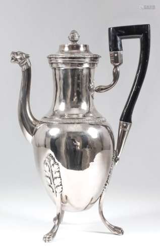 A late 18th/early 19th Century French silver coffee jug of 
