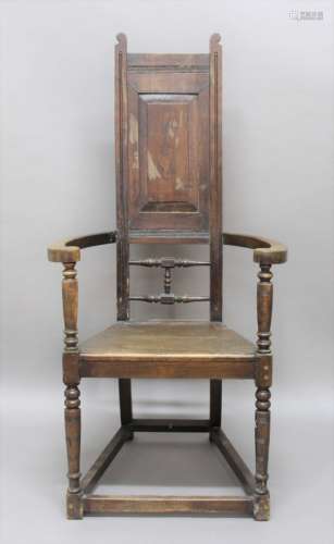 ARTS & CRAFTS ARMCHAIR probably designed by Leonard Wyburd (1865-1958) for Liberty & Co, the oak