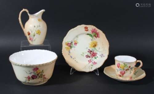 ROYAL WORCESTER BLUSH IVORY PART TEA SERVICE, date codes for 1900/1901, comprising two serving