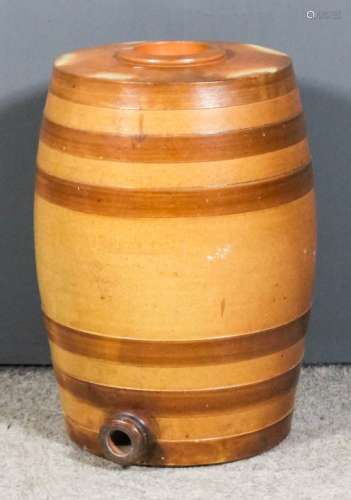 A stoneware spirit barrel by Stiff & Sons of Lambeth, 20ins high (stamped) PLEASE NOTE THIS LOT IS