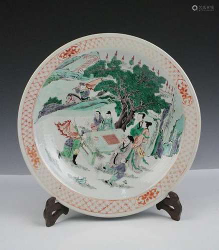 CHINESE FAMILLE VERTE PORCELAIN PLATE