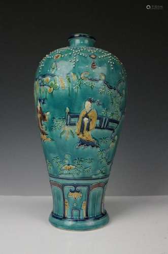 CHINESE FAHUA GLAZE MEIPING VASE