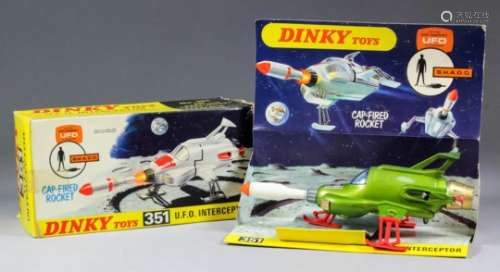 A Dinky Toys diecast model, UFO Interceptor No. 351, with original box