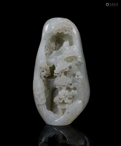 CHINESE WHITE JADE LANDSCAPE BOULDER