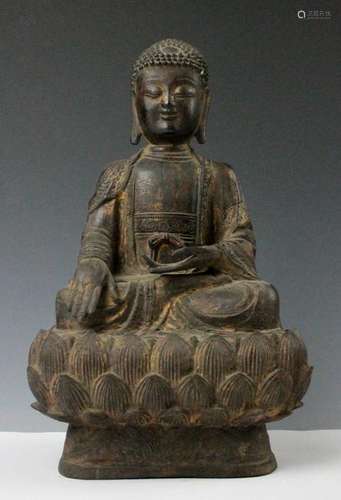 CHINESE BRONZE FIGURE OF SHAKYAMUNI