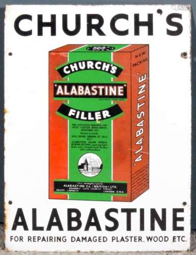A 20th Century enamel rectangular advertising sign in green, brown, black and white, 